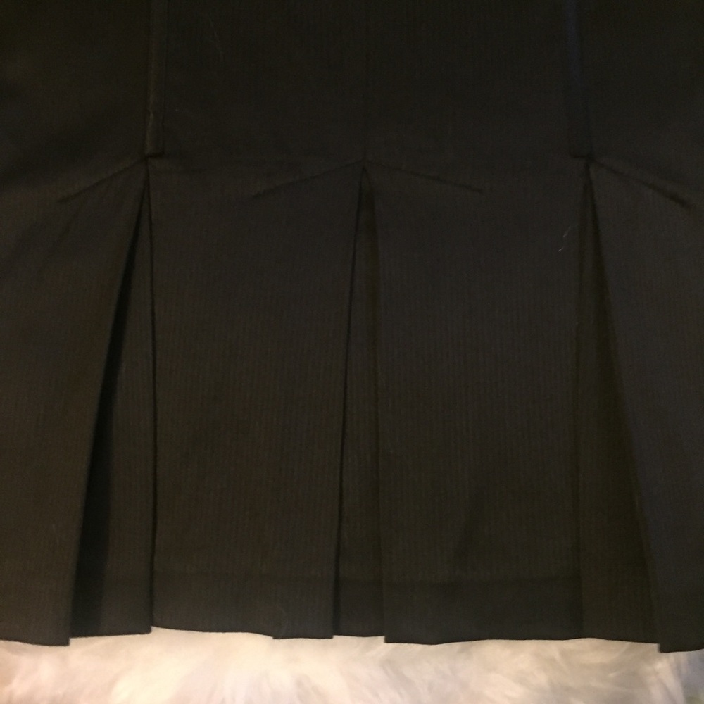 BCX 3-Piece Brown Skirt Suit: Shadow-Stripe w Kick-Pleats & Matching Chemise - Picture 5 of 7